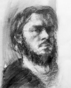1974-Self-Portrait-III Richard Jacobi Graphite